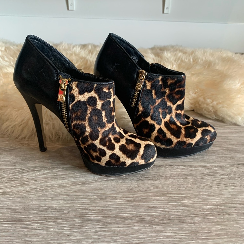 Michael Kors Collection leopard-print calf hair ankle booties